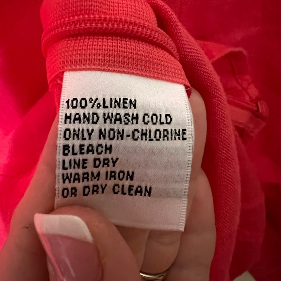 Talbots Red Long Sleeve 100% Linen Top Size 12 - Picture 5 of 5